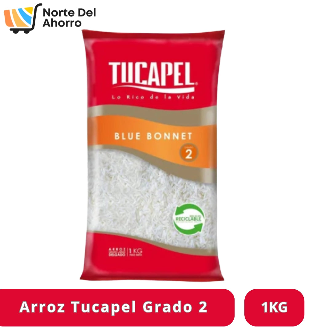 Arroz Tucapel Blue Bonnet Grado 2 1KG | Rico y Rendidor