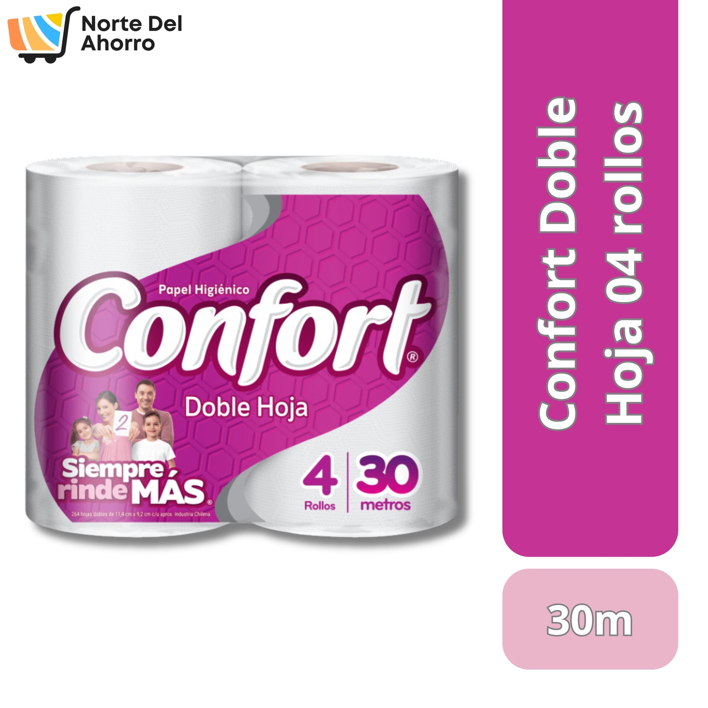 Confort Doble Hoja 04 rollos 30m.