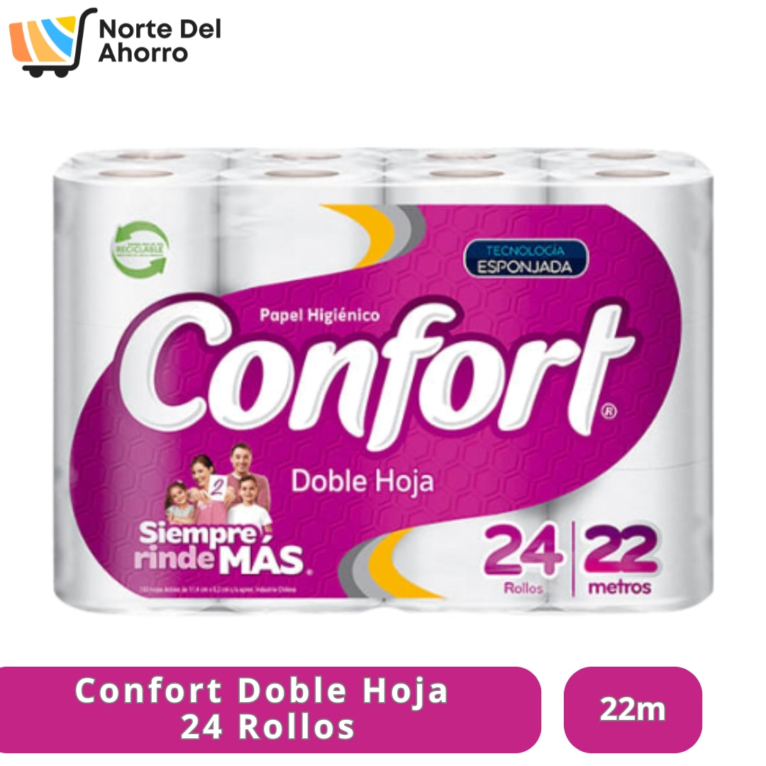 Confort Doble Hoja 24 Rollos | Pack Familiar