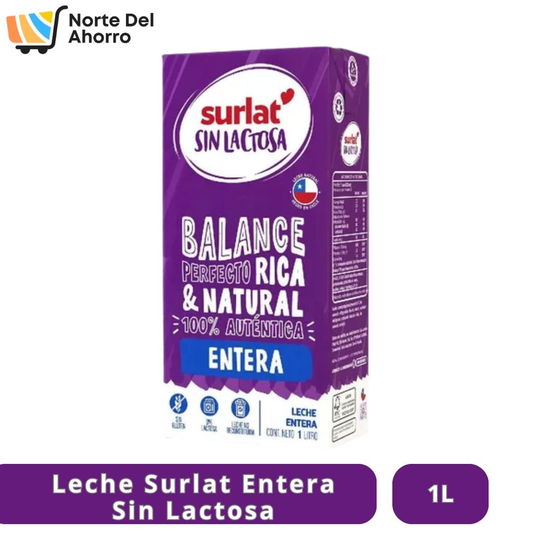 Leche Entera Sin Lactosa Surlat 1L | Sabor Completo y Fácil de Digerir