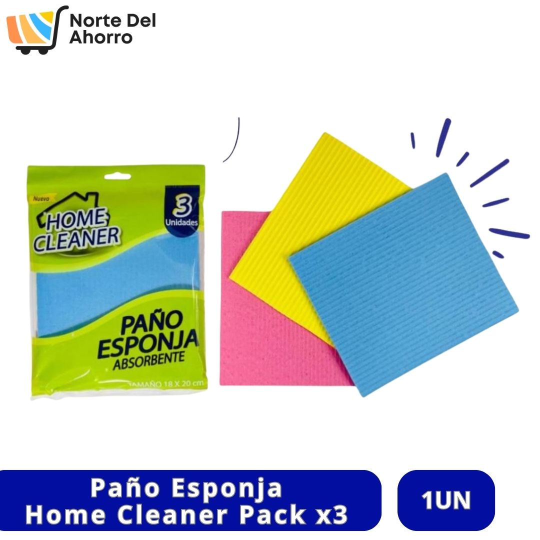 Paño Esponja Home Cleaner Pack x3 | Absorbente y Duradero