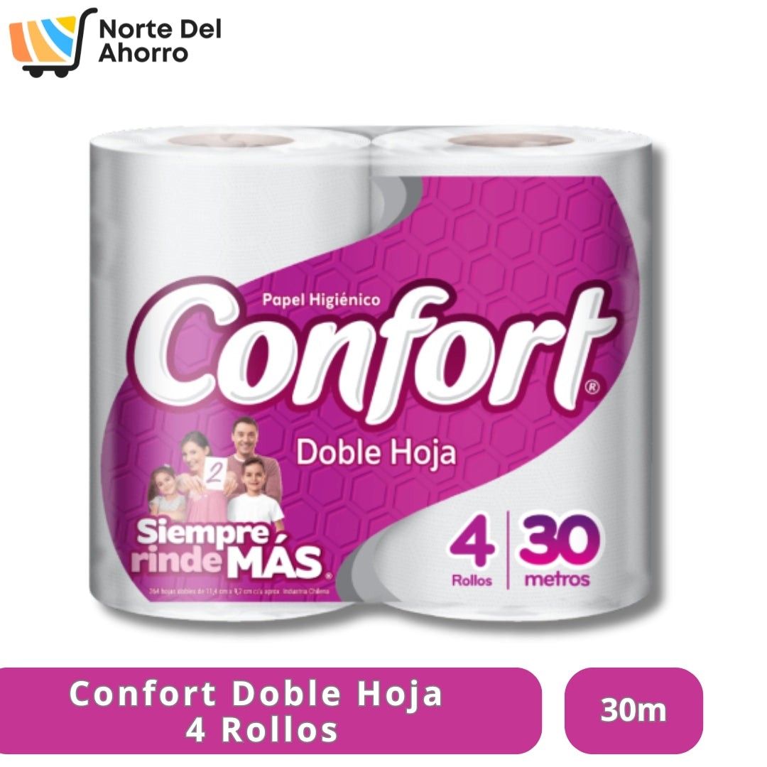 Confort 4 Rollos 30m | Doble Hoja y Suavidad