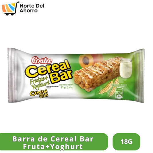 Cereal Bar Fruta + Yogurt 18g | Snack Nutritivo y Práctico