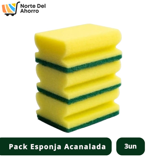 Esponja Acanalada x3 | Limpieza Efectiva