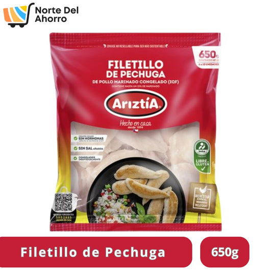 Filetillo de Pechuga Ariztía 650g | Pollo Tierno y Magro