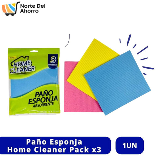 Paño Esponja Home Cleaner Pack x3 | Absorbente y Duradero