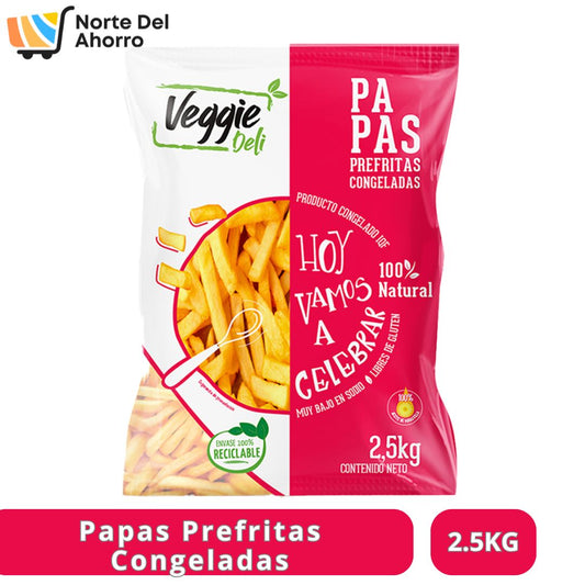 Papas Prefritas Veggie 2.5kg | Crocantes y Listas para Freír