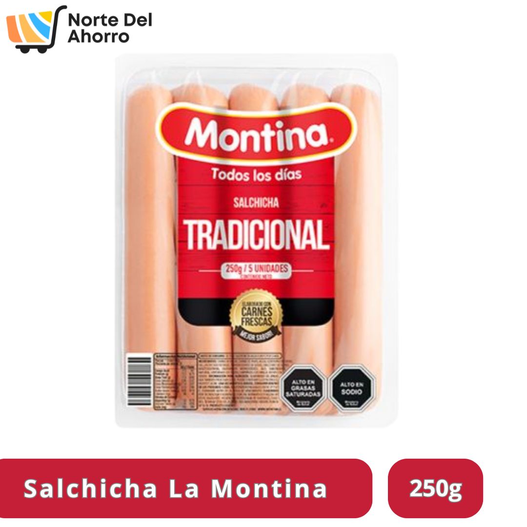 Salchicha Montina Tradicional 250g | Sabor Clásico y Suave