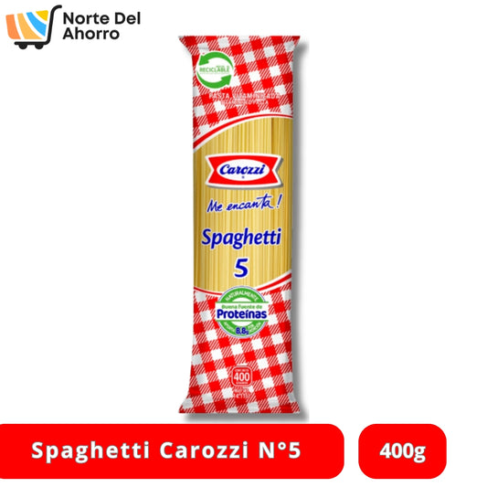Spaghetti Nº5 Carozzi 400g | Pasta Clásica Chilena