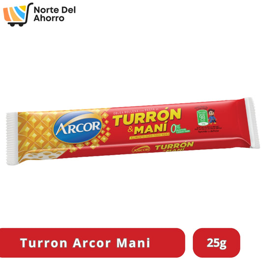 Turrón Arcor Maní 25g | Dulce Clásico y Crujiente